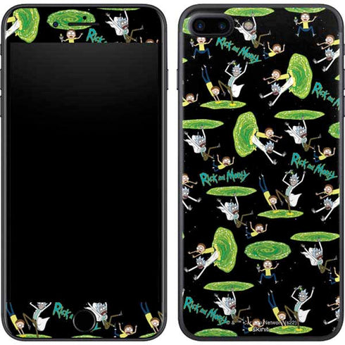 Adult Swim Rick and Morty Portal Pattern iPhone 8 Plus Skin